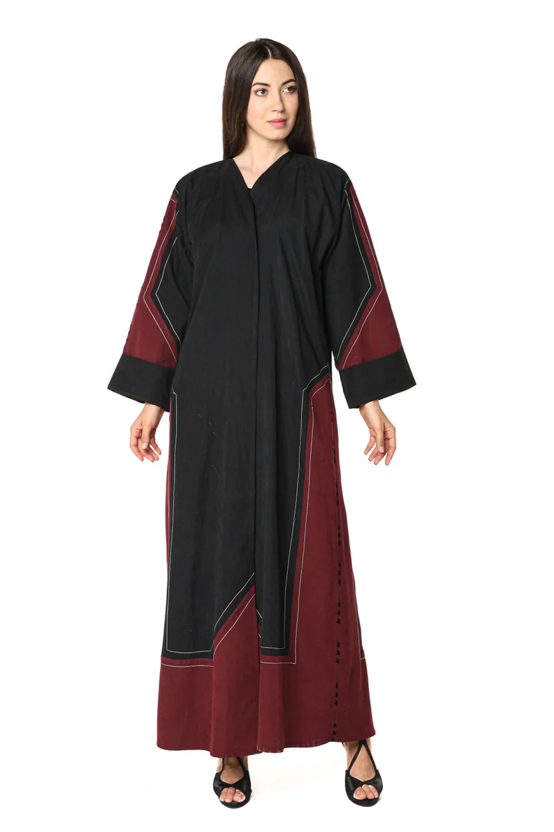 Moistreet Colorblock Flared Sleeve Abaya