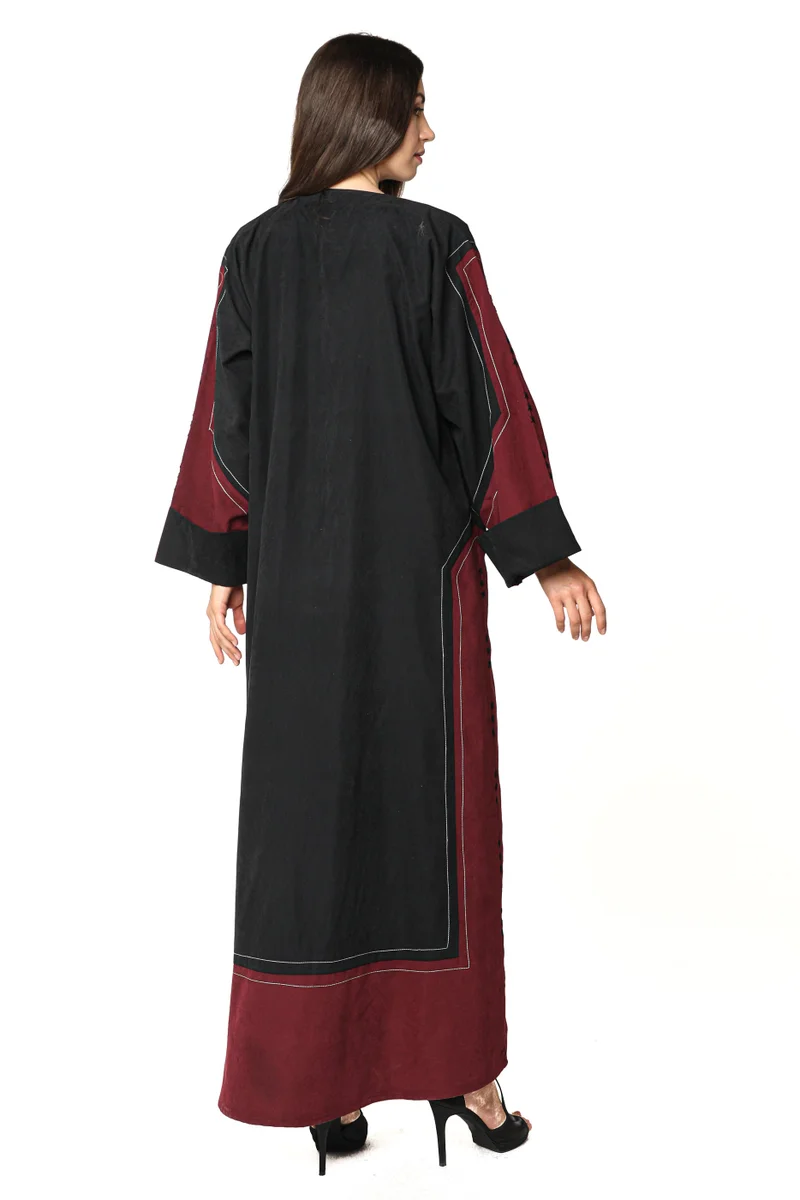 Moistreet  Colorblock Flared Sleeve Abaya for Women | Best Price UAE