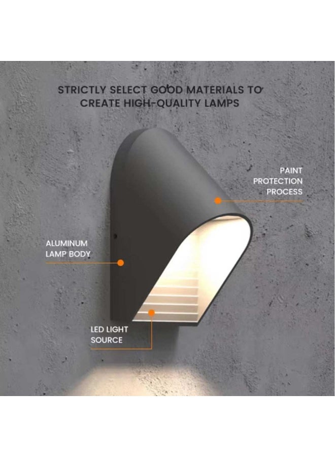 Modern Outdoor LED Wall Light - Black Aluminum 5 WATTS - Image 3