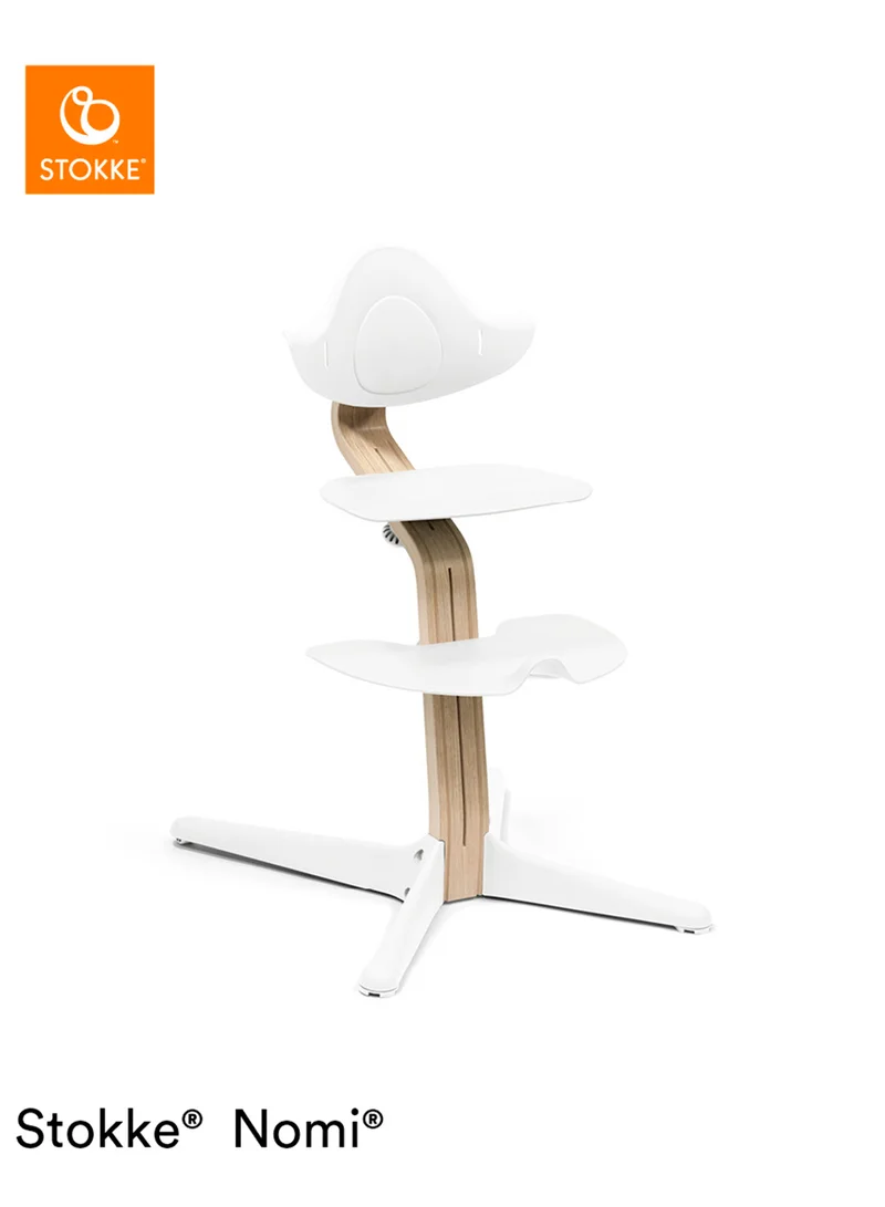 STOKKE Nomi High Chair Inspires Active Sitting Tool - Free, Sea Ml Ess Adjust Ability Includes Stable Footrest And Anti - Tilt Wheels Holds Up To 150 Kgwhite
