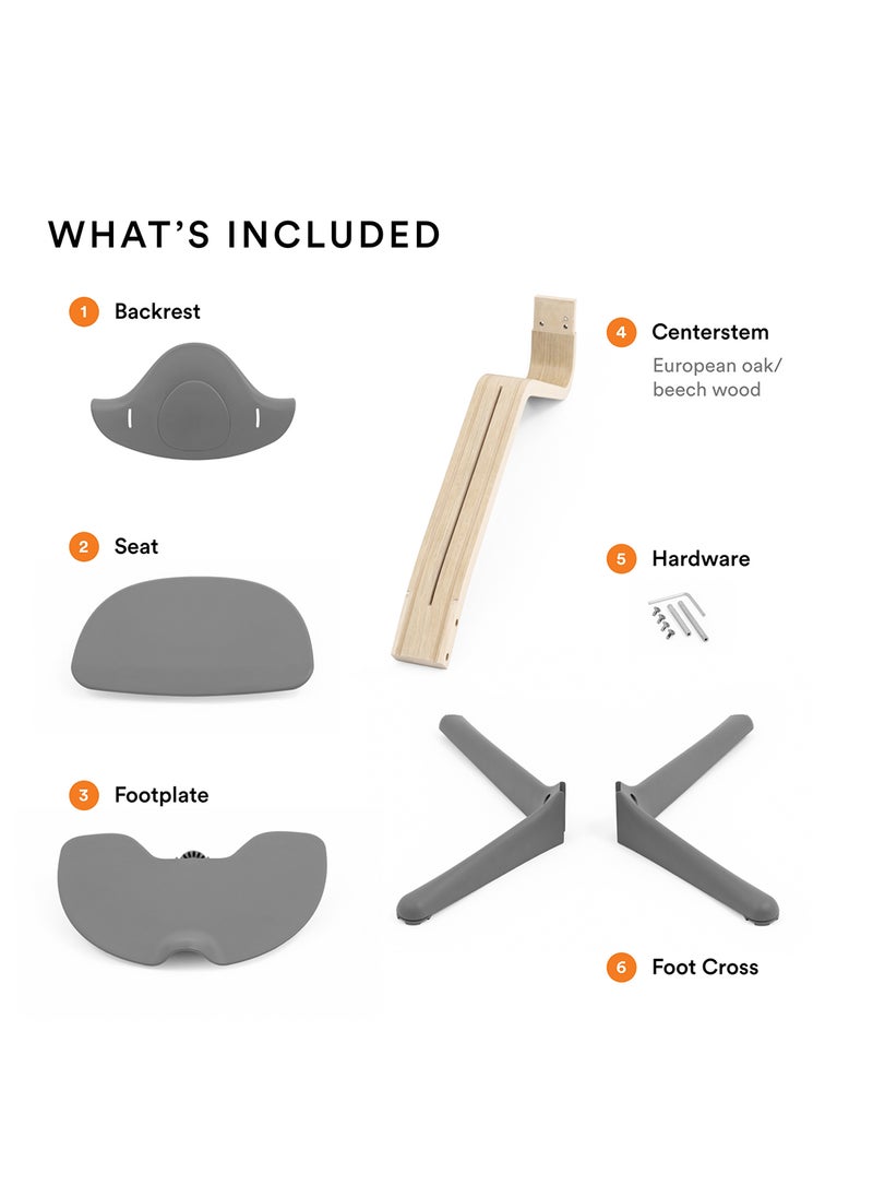 STOKKE Nomi High Chair Inspires Active Sitting Tool - Free, Sea Ml Ess Adjust Ability Includes Stable Footrest And Anti - Tilt Wheels Holds Up To 150 Kgwhite  - Image 3