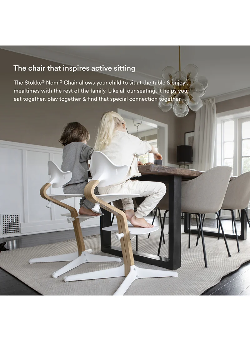 STOKKE Nomi High Chair Inspires Active Sitting Tool - Free, Sea Ml Ess Adjust Ability Includes Stable Footrest And Anti - Tilt Wheels Holds Up To 150 Kgwhite