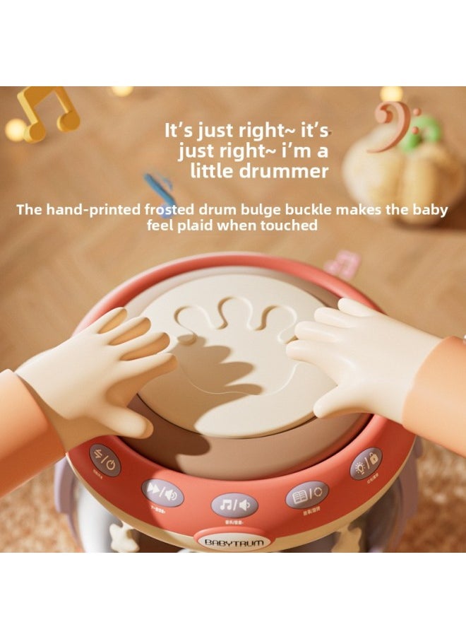 A Generation Of Children's Merry-go-round Children's Professional Educational Early Education Classic Hand-clapped Drum With Microphone Light-Color:High-end Bluetooth Model [usb Charging] Extra Large Size☚Blue+microphone/bluetooth (unlimited Access To Content)