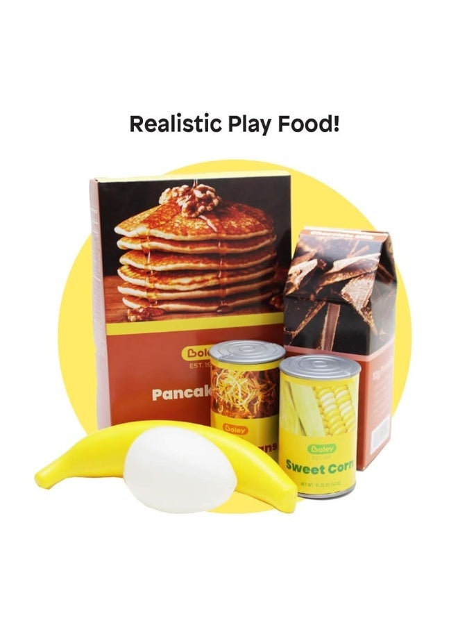 BOLEY Boley Shopping Basket Toy - Pretend Grocery Shopping Play Set with 24 Realistic Play Food Items - Fruits, Vegetables, Drinks, Meats - Educational and Durable - for Kids and Toddlers Ages 3 and Up - Image 5