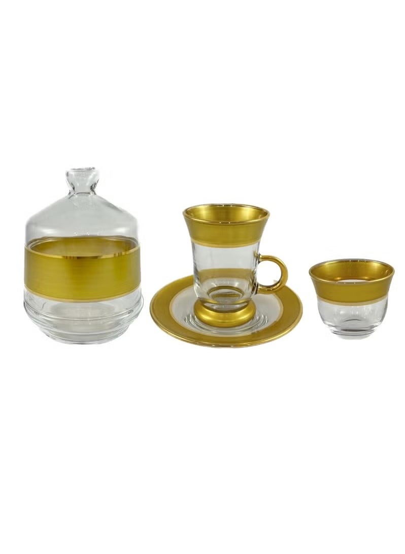 Homemaker 20-Piece Premium Turkish Glass Tea Set – Includes Tea Glasses, Coffee Cups, Saucers & Lidded Sugar Bowl | Elegant, Durable & Perfect for Gifting  - Image 3