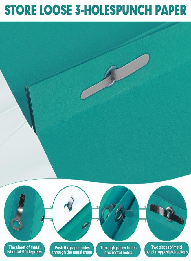 RAZCC Two Pocket Folders, RAZCC 75 Pack Two Pocket Folders with Prongs, 3 Prong Folders Fit Letter Size Paper, Pocket File Folders for School Office Home Business, Turquoise - Image 4