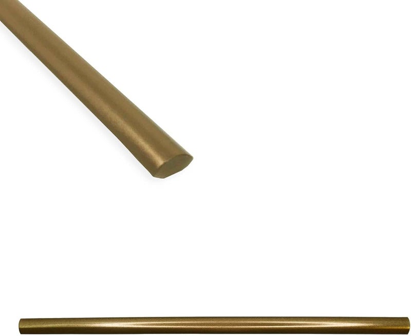 Questech Quarter Round Tile Trim, 1/2 x 12 Inch Corner Shower Tile Edge Trim, Decorative Jolly Tile Liner Cap for Kitchen Backsplash Bathroom Shower, Gold, 12 Pack - Image 1