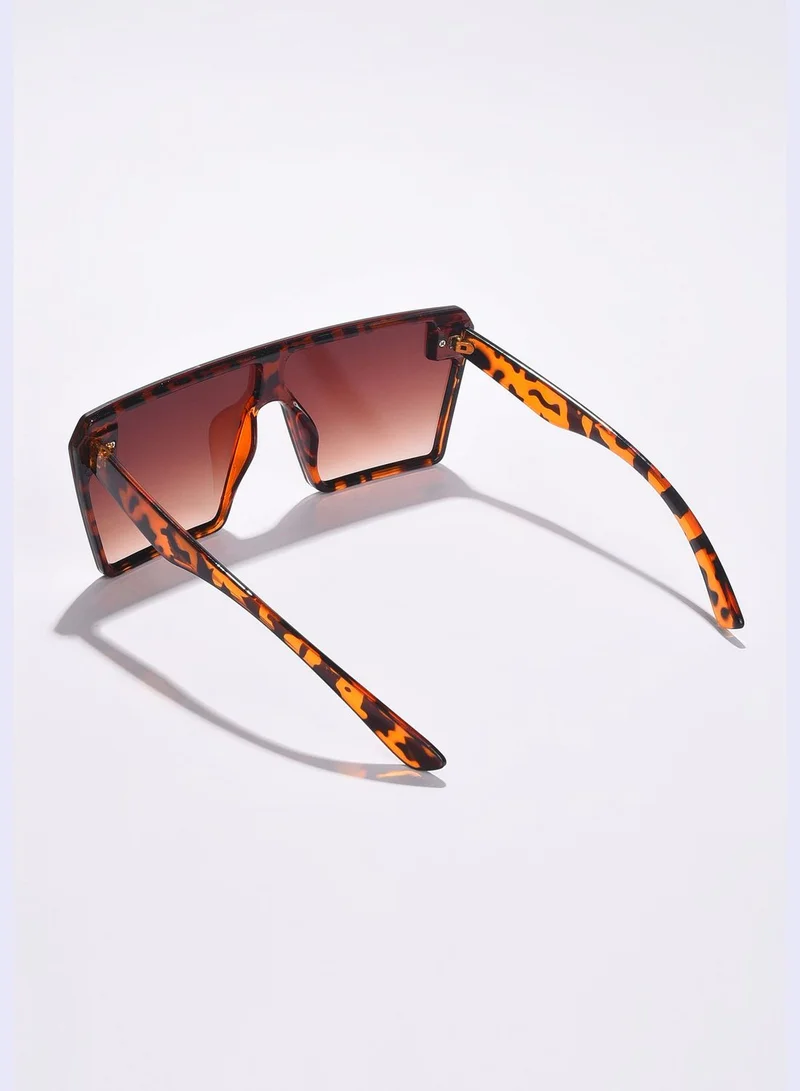 Haute Sauce Women Brown Lens Brown Oversized Sunglasses