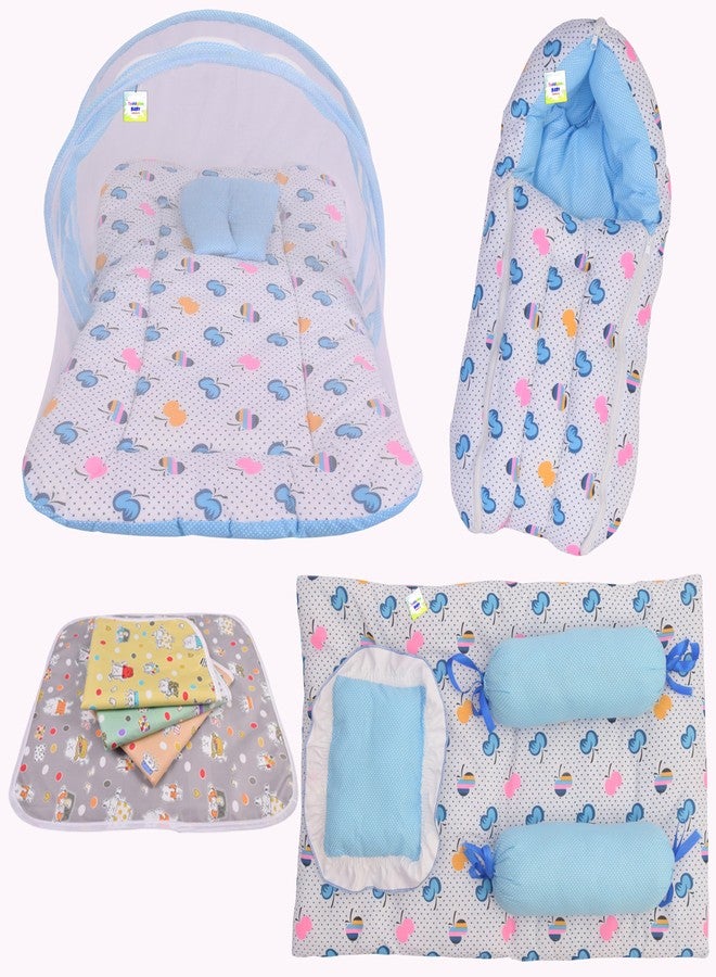 Toddylon Baby Bedding Set New Born Baby Bed Mosquito Net | Carry Bag|Sheets | Essentials Combo (0-6 Months) (4PCS Set) - Image 1