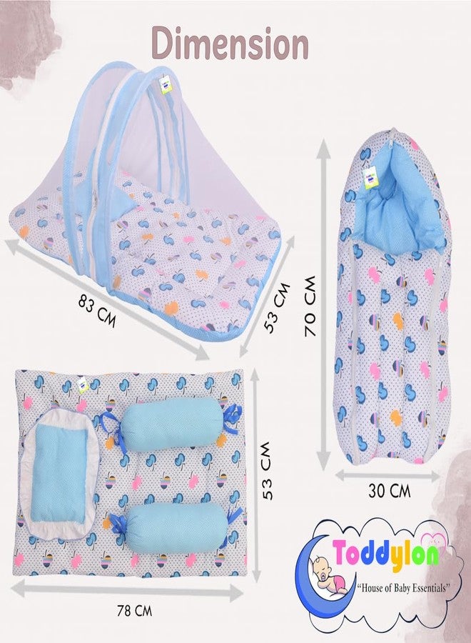 Toddylon Baby Bedding Set New Born Baby Bed Mosquito Net | Carry Bag|Sheets | Essentials Combo (0-6 Months) (4PCS Set) - Image 2