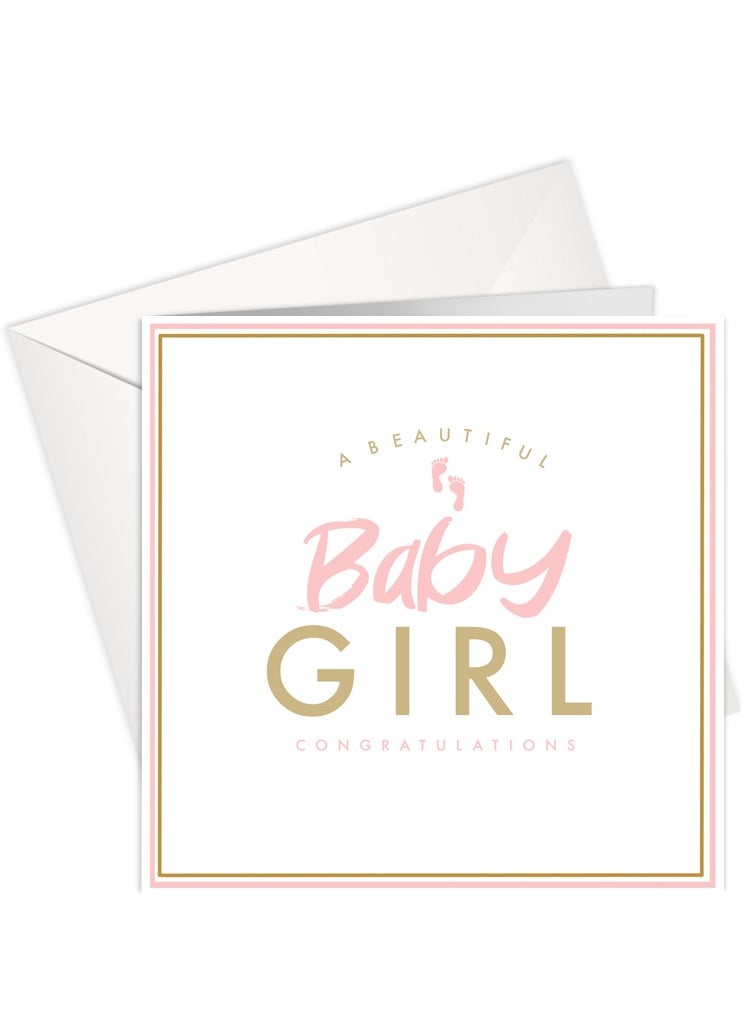 Share the Love Greeting Card - New Born | CONGRATULATIONS | BABY GIRL | SharetheLove (Foil Card) 