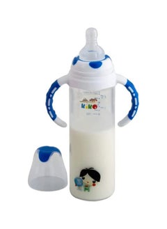Glass Feeding Bottle With Handle 240 Ml-Blue