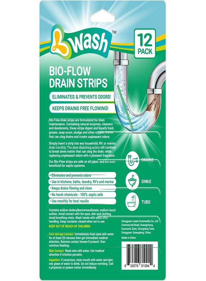 L-Wash Bio-Flow Drain Strips - 24 Strips | Drain Cleaner & Odor Remover Drain Sticks - Image 2