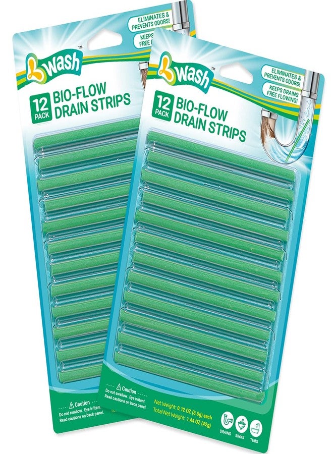 L-Wash Bio-Flow Drain Strips - 24 Strips | Drain Cleaner & Odor Remover Drain Sticks - Image 1