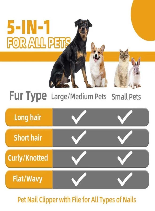 KUEIOX Dog Brush for Shedding,6 PCS in One Pet Slicker Hair Brush Kit Organizer Bag - Dog Cat Grooming Deshedding Undercoat Rake Brush Comb for All Small Large Dogs Cats Grey - Image 2