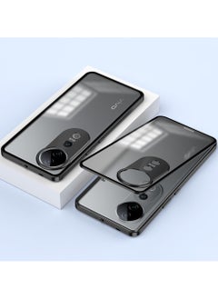 General Case Compatible with VIVO V40 Pro, Magnetic Metal Frame+Matte Translucent Tempered Glass Back, Non Slip Shockproof Case with Camera Protector  - Image 1