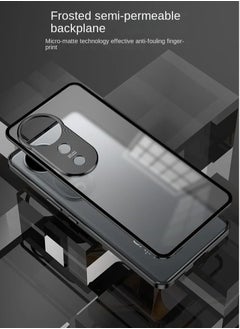General Case Compatible with VIVO V40 Pro, Magnetic Metal Frame+Matte Translucent Tempered Glass Back, Non Slip Shockproof Case with Camera Protector  - Image 4