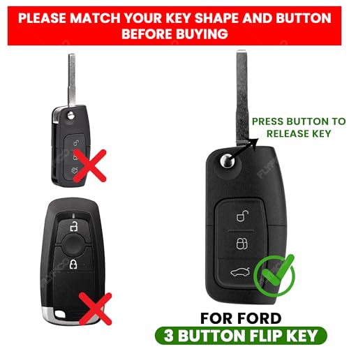 Coll of Fest Wooden PU Leather Key Cover Compatible with Ford Fiesta Figo Old Ecosport Flip Key 3 Button Smart Key Stylish Wooden Texture & Durable Premium PU Leather Protection - Image 2
