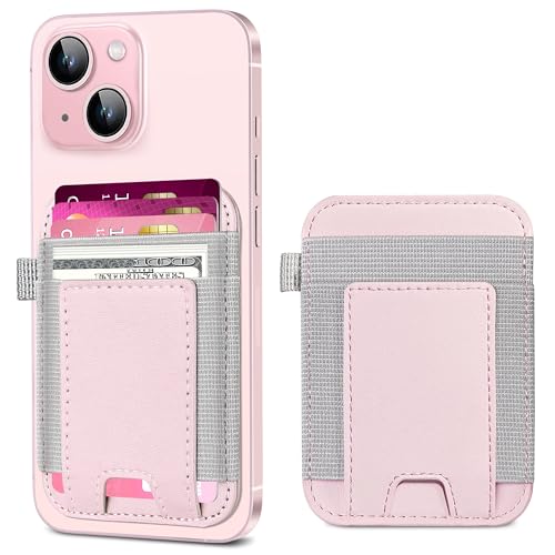 ExtreLife For Magsafe Wallet, Strongest Magnetic Wallet for iPhone 17/16/15/14/13/12 Series, for Magsafe Card Holder with 2 Card Slots, Magnetic Card Holder, RFID Blocking, Vegan Leather, Fit 7 Cards, Pink - Image 1