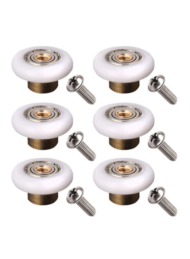 LWCUSNJ 6 pcs Shower Door Rollers Wheels, Bathroom Glass Door Replacement Part Runner Sliding Shower Door Roller Wheel-Roller (19mm) - Image 1