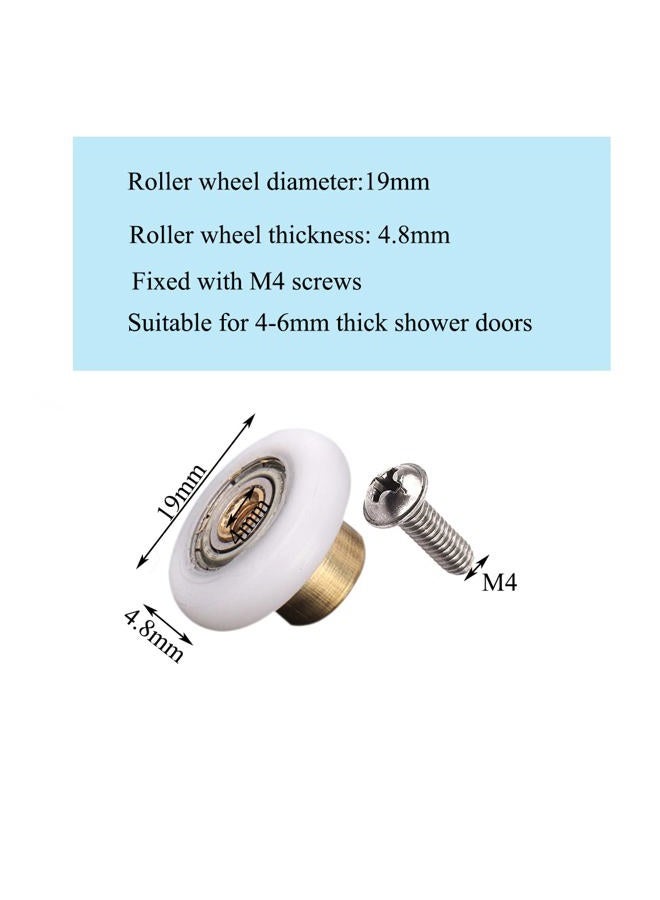 LWCUSNJ 6 pcs Shower Door Rollers Wheels, Bathroom Glass Door Replacement Part Runner Sliding Shower Door Roller Wheel-Roller (19mm) - Image 2