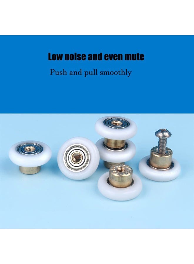 LWCUSNJ 6 pcs Shower Door Rollers Wheels, Bathroom Glass Door Replacement Part Runner Sliding Shower Door Roller Wheel-Roller (19mm) - Image 3