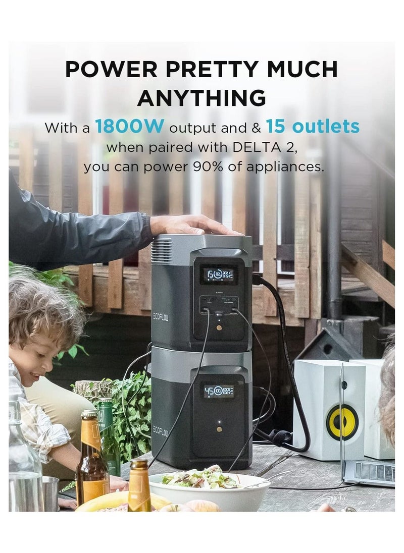 إيكو فلو - بطارية إضافية لمحطة الطاقة EF ECOFLOW DELTA 2، بطارية LiFePO4 (LFP) بقدرة 2048 وات في الساعة، متوافقة مع مولدات DELTA 2، وDELTA Max 2000، وDELTA 2 Max الخارجية - Image 1