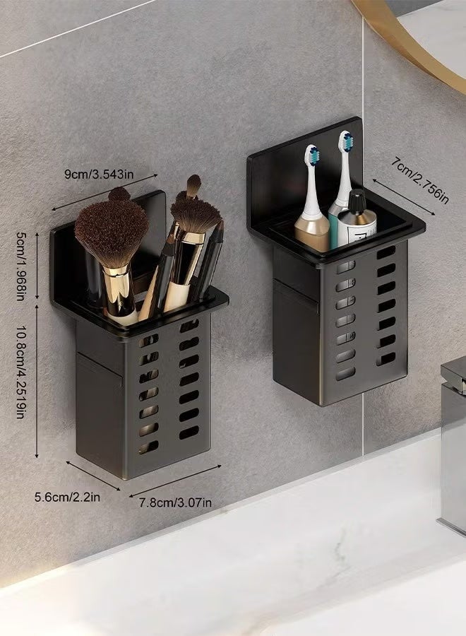 2-Piece Wall Mounted Toothbrush and Toothpaste Holder, for a Comb or Razor and Shower Gel (No Drilling Required) - Image 2