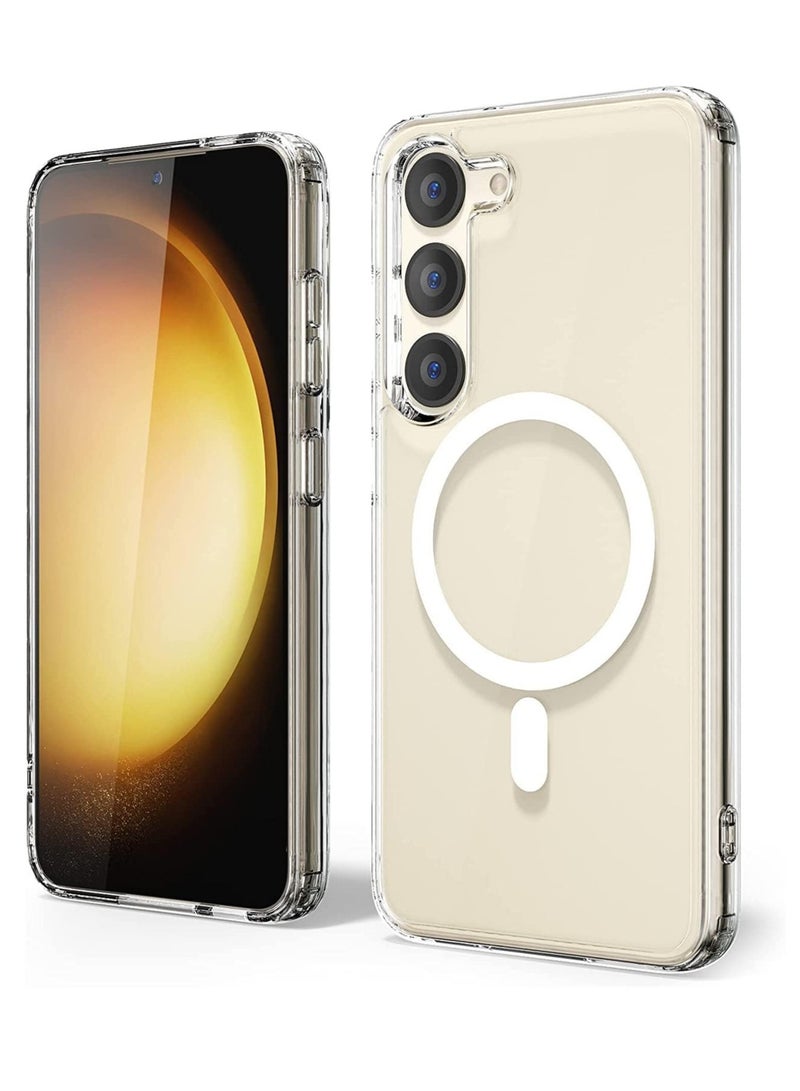 ELTRAZONE جراب/غطاء متوافق مع هاتف Samsung Galaxy S23 Plus، جراب شفاف مغناطيسي [يدعم شاحن Magsafe] جراب لطيف للرجال والنساء - Image 1