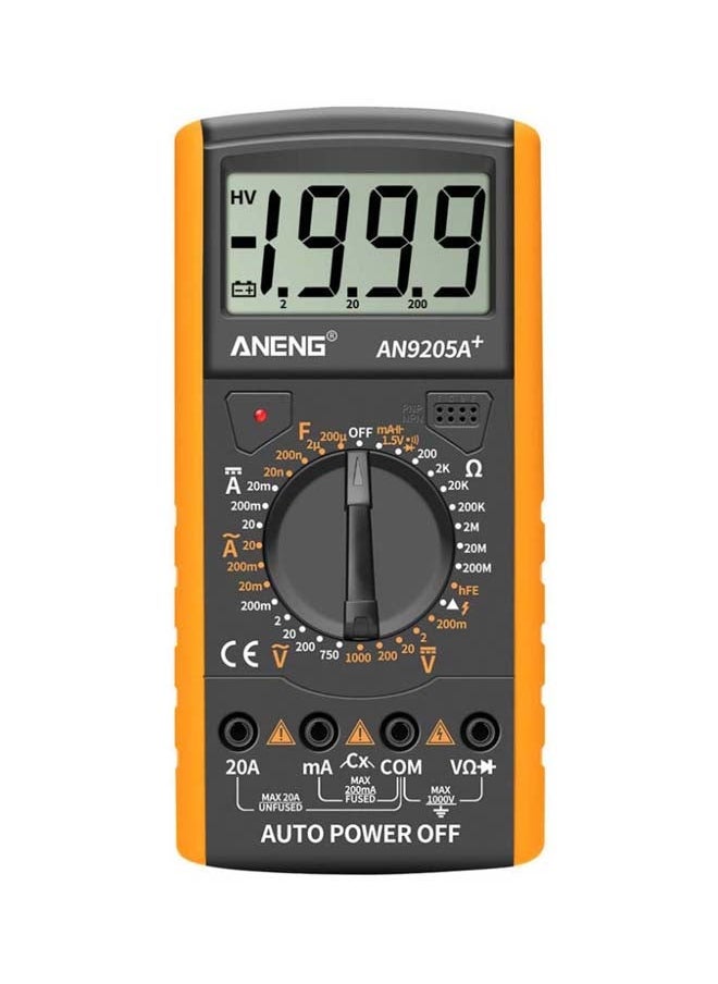 NIBEMINENT Digital Multimeter With LCD Display Grey/Yellow 9x18.2x3.5cm  - Image 1