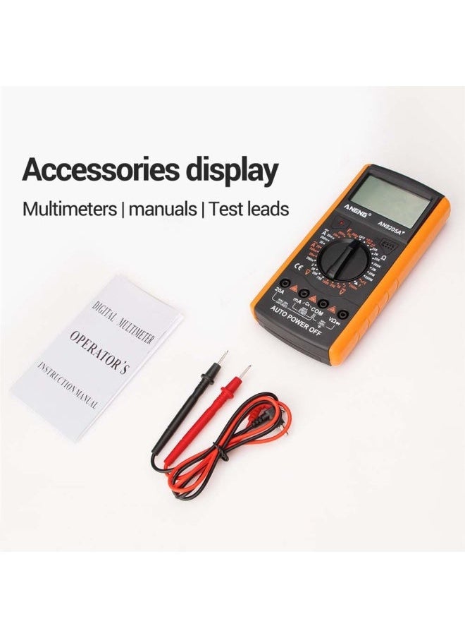 NIBEMINENT - Digital Multimeter With LCD Display Grey/Yellow 9x18.2x3.5cm - Image 1