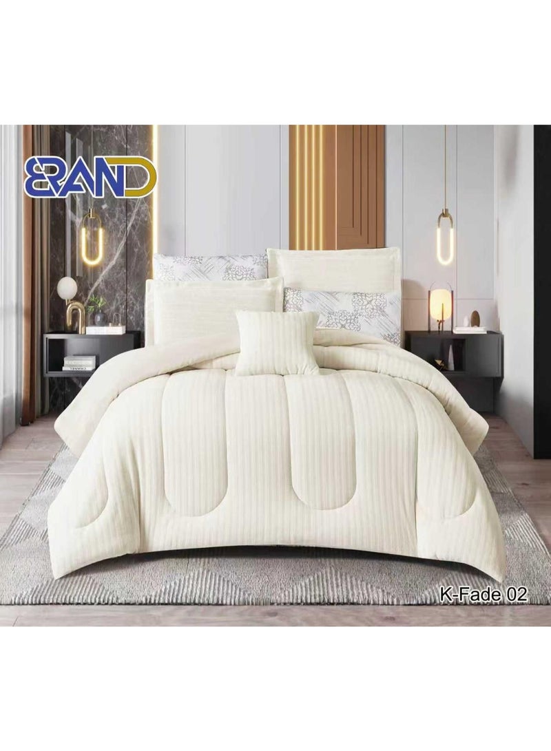 Brides Winter velvet bedspread with stripes, double size, 8 pieces