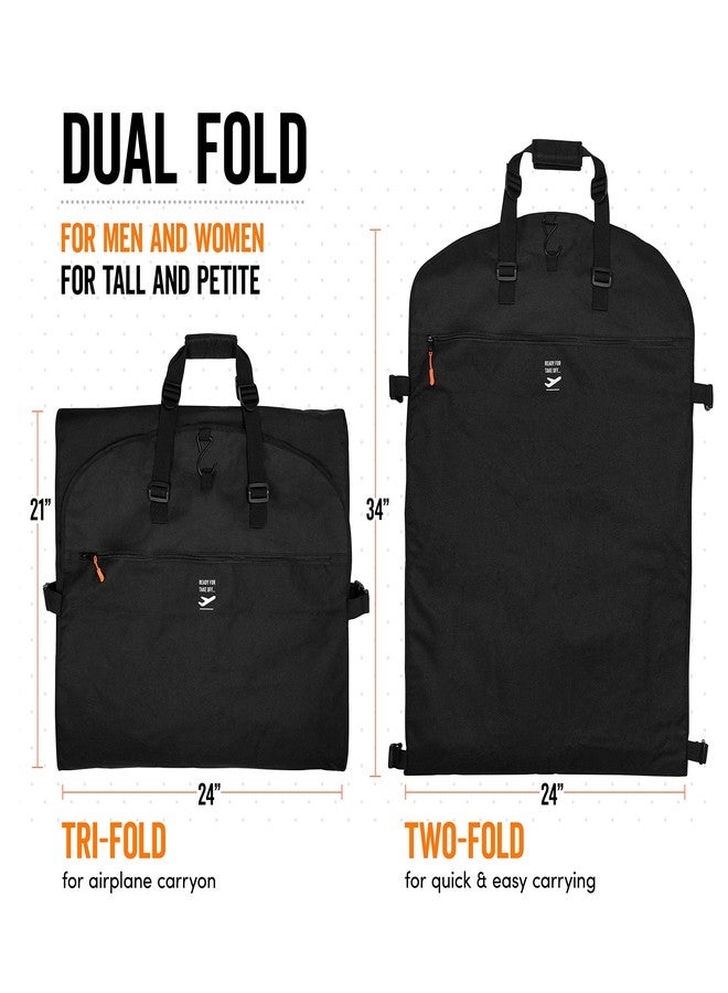 SAY HO UM Trifold 66 Inch Women Travel Garment Bag With 7 pockets | Extra Long Wedding Dress, Formal, Evening, Ball Gown | Hanging, Breathable, Foldable | Full Length Traveling Clothes Carry On - Image 2