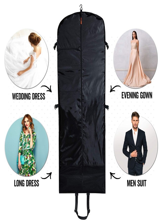 SAY HO UM Trifold 66 Inch Women Travel Garment Bag With 7 pockets | Extra Long Wedding Dress, Formal, Evening, Ball Gown | Hanging, Breathable, Foldable | Full Length Traveling Clothes Carry On - Image 4