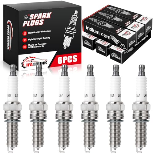 IFATRUNK Iridium Spark Plugs 6 Pack Compatible with Honda Accord Pilot Odyssey Ridgeline, Jeep Wrangler Grand Cherokee, Dodge Avenger Charger, Kia Sorento, Hyundai Santa Fe, Chrysler Town & Country, Acura RDX - Image 1