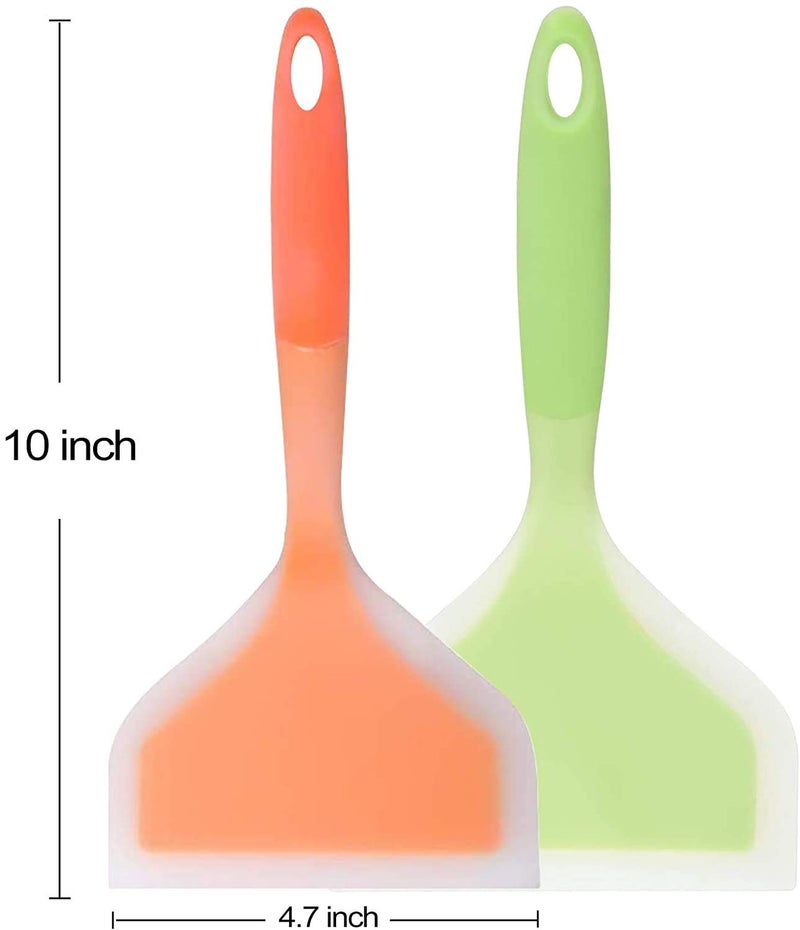 Sugalsu Silicone Fish Spatula Large Versatile Slotted Flipper Turner Heat ResistantNonStick Egg Turner Kitchen Cooking Cookwares for Steak Meat Eggs Pancake OmeletsPack of 3 Random - Image 2