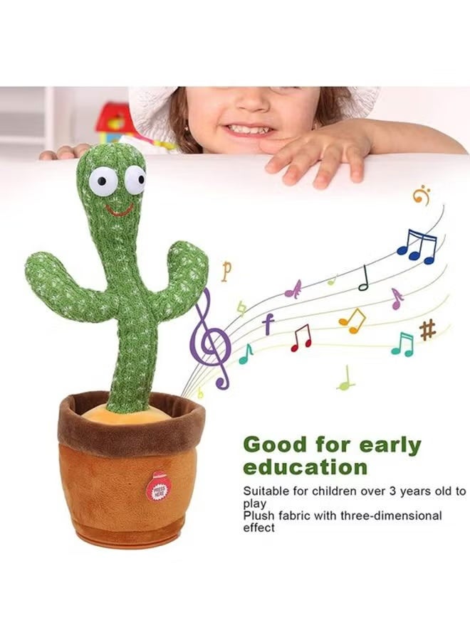 XiuWoo Cute Big Eyed Dancing Cactus Plush Stuffed Toy With Music Premium Material - Image 2