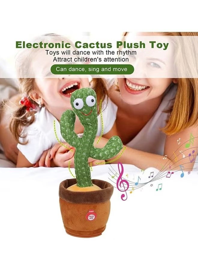 XiuWoo Cute Big Eyed Dancing Cactus Plush Stuffed Toy With Music Premium Material - Image 3