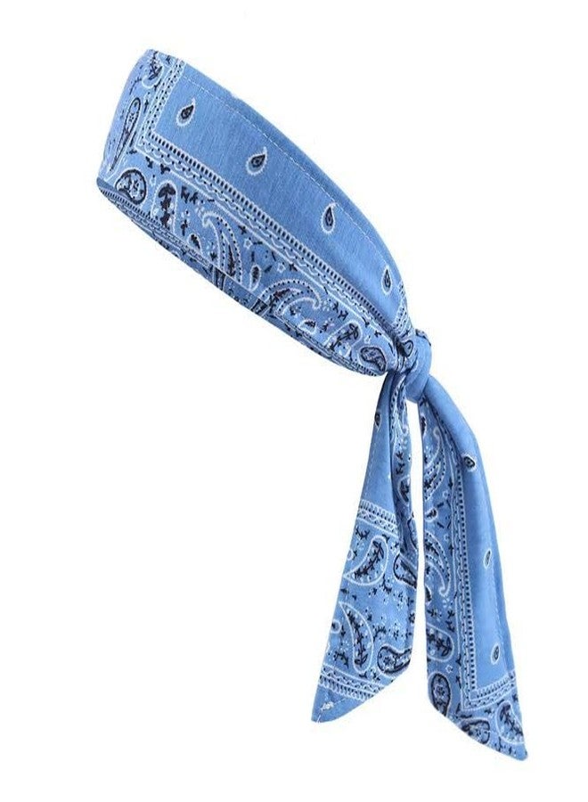 Future Tabs Sweat Sweatband Headband Men, Ninja Headbands, Sports Head Tie, Mens Paisley Headband Long Hair, Athletic Head Band Blue - Image 4