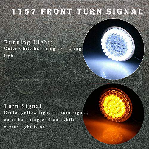 MotoParAcc 1157 Front LED Turn Signal Lights, 2 Inch Bullet Running Light with Smoked Lens Cover for Harley Sporster 1200, Dyna, Road King, Street Glide, Softail 2020 - Image 5