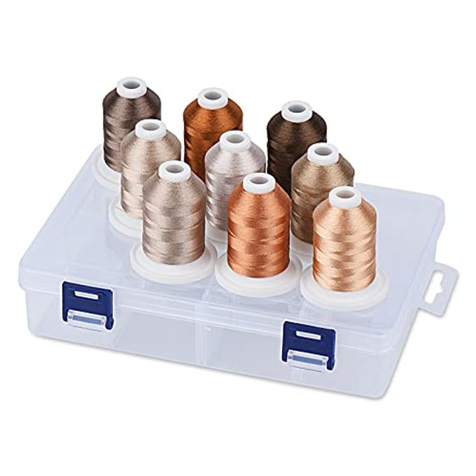 simthread Embroidery Thread With Storage Box, 800 Yards Snap Spools 9 Brown Colors For Embroidery And Sewing Machine - Image 4