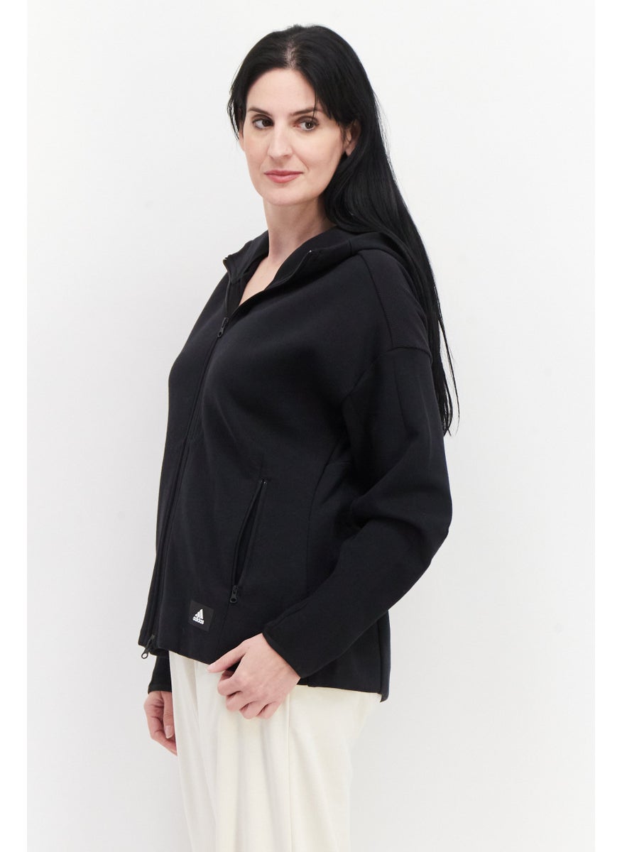 Adidas - Women Plus Size Long Sleeves Walking Sweatshirts, Black - Image 1