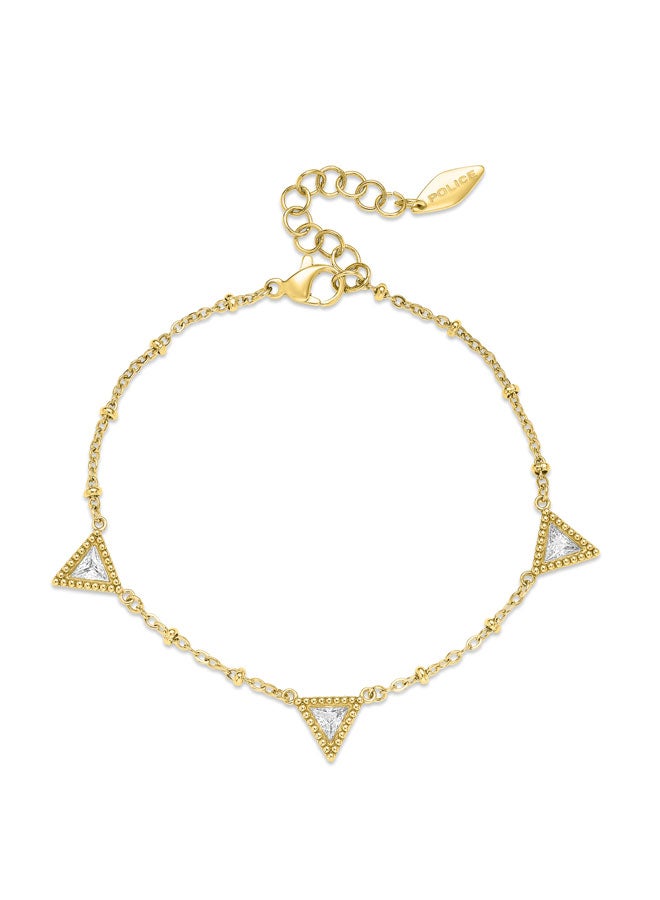 POLICE Trillian Gold-Plated Bracelet for Women Triangular Crystal-Embedded Charms with Chain - Image 1