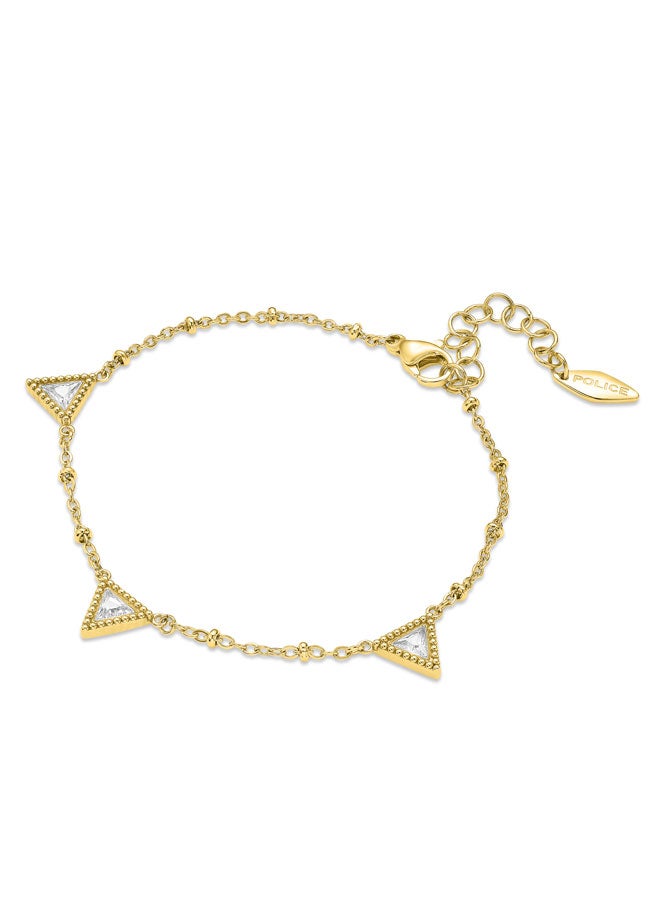 POLICE Trillian Gold-Plated Bracelet for Women Triangular Crystal-Embedded Charms with Chain - Image 2