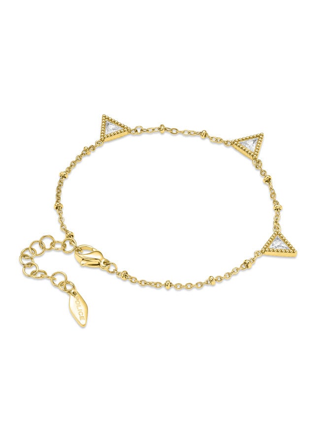 POLICE Trillian Gold-Plated Bracelet for Women Triangular Crystal-Embedded Charms with Chain - Image 3