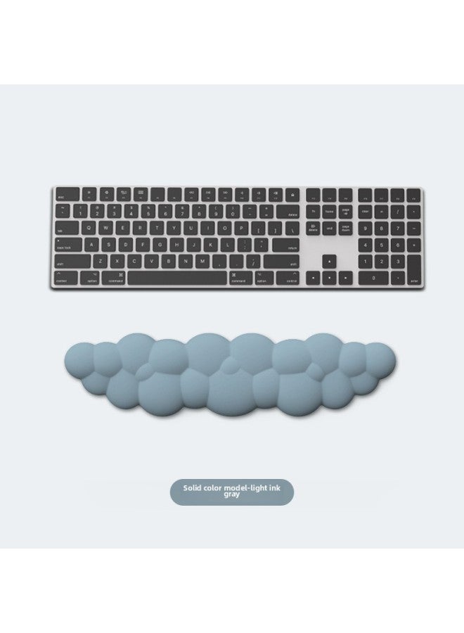 Gradient Wrist Guard Mouse Pad Cloud Mouse Pad Keyboard Hands Silicone Wrist Pad For Girls Wrist Pad For Men-Color:Leather-Pattern:Solid Color Model-light Ink Gray 1