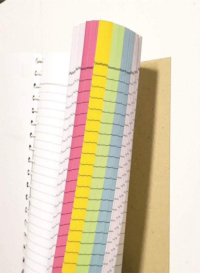 amblitz Mega 600 Pages Spiral Notebook, 6 Subjects, 70 GSM, 22 * 28.5 CM. !! Multi Colour Ruled Pages !!! Rainbow Notebook !!! - Image 5