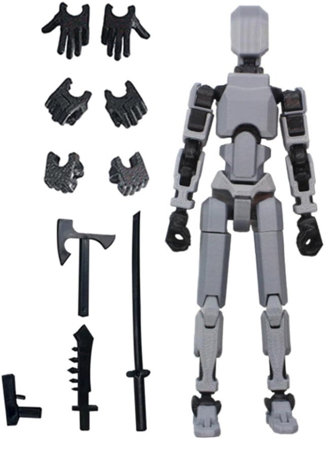 3rd Lucky DIY Doll 3D Printed Toy 13 Joints Movable Full Body Activity Stress Relief Toy Plastic Material From Guangdong-Color:Free Spelling Gray-black Arthrotype  - Image 1