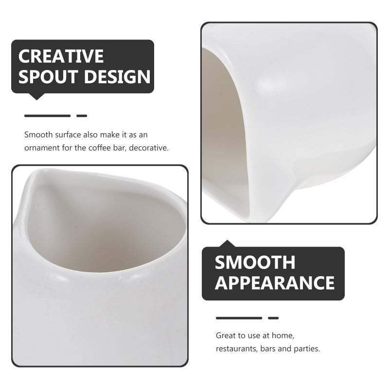 White Ceramic Creamer Pitcher Set 4pcs 90ml Small Milk Jug Coffee Sauce Container - Image 4