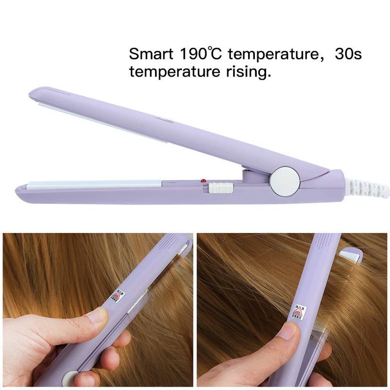 Ejoyous Mini Hair Straightener  Travel Size Straightening Iron Small Lightweight Portable Flat Iron Heating Curler Ceramic Tourmaline Plate Beauty Quick & Easy Hair Styling for Women Men  - Image 4